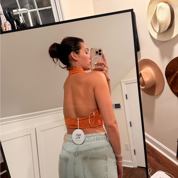 Princess Polly Burnt Orange Ruched Crop Top - Picture 3 of 6